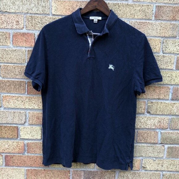 Vintage Burberry Brit Novacheck Collar Polo Button Up Shirt XL - Picture 1 of 8